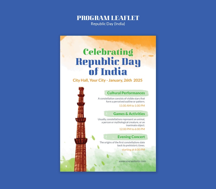 PSD gratuito plantilla de celebración del día de la república