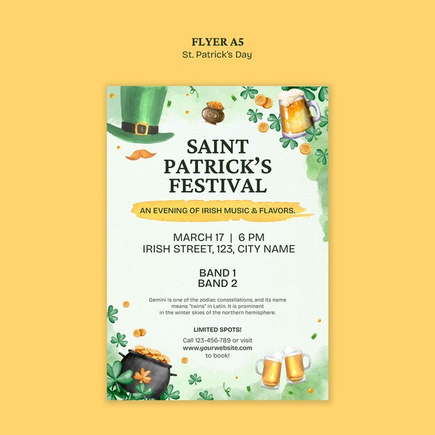 plantilla de celebración del día de San Patricio