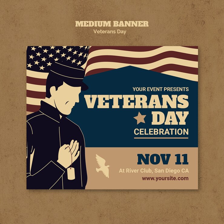 PSD gratuito plantilla de celebración del día de los veteranos