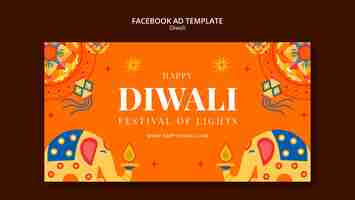 PSD gratuito plantilla de la celebración de diwali en facebook