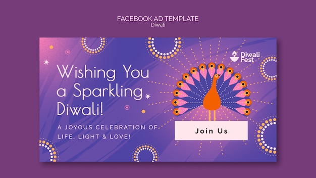 PSD gratuito plantilla de la celebración de diwali en facebook