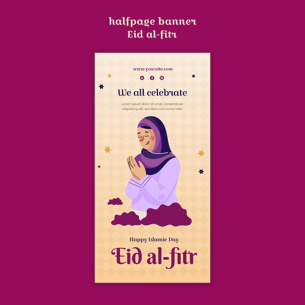 PSD gratuito plantilla para la celebración del eid al fitr