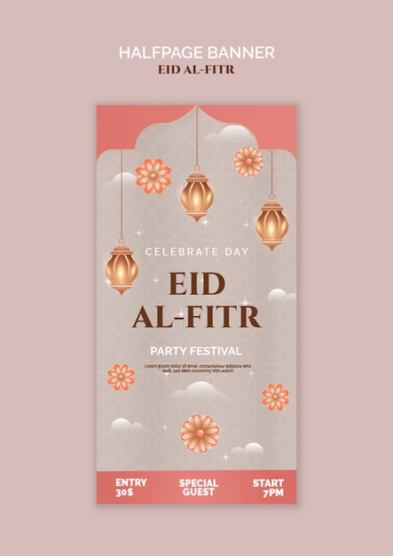 PSD gratuito plantilla para la celebración del eid al fitr