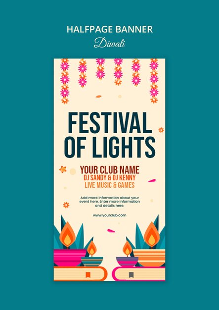 plantilla de celebración del festival de Diwali
