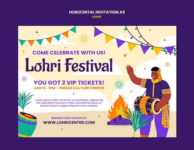 plantilla de celebración del festival de Lohri