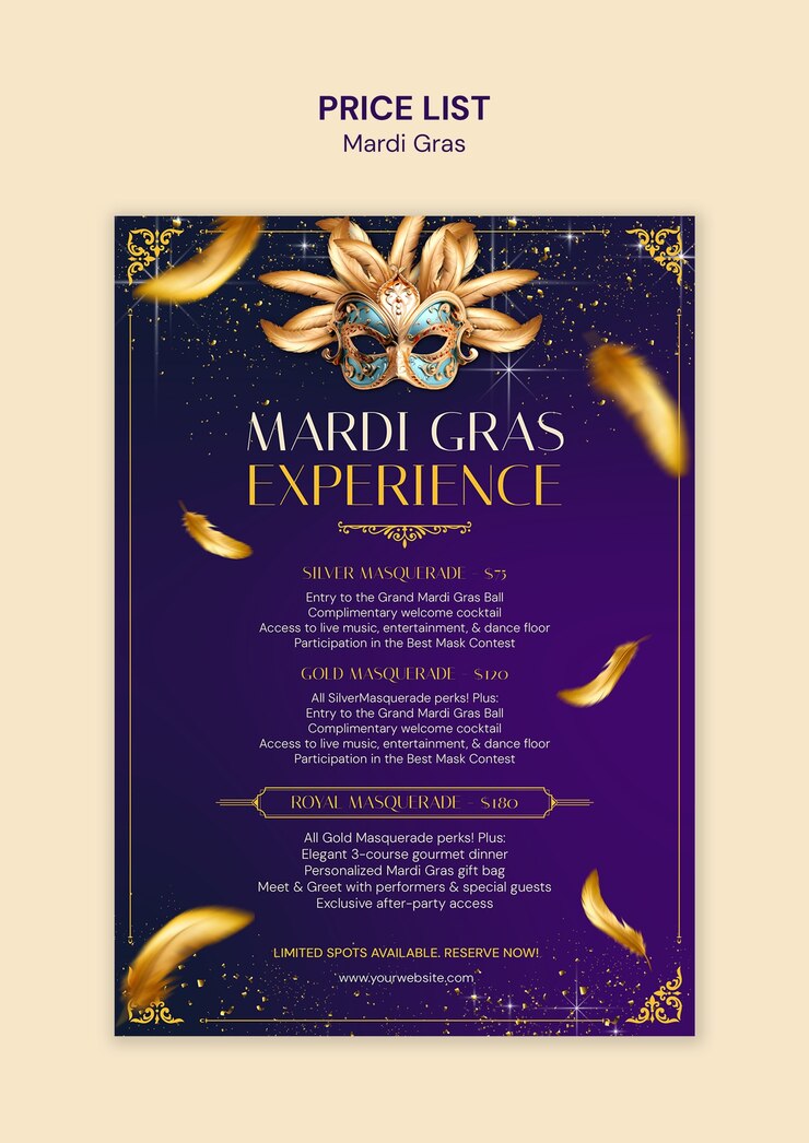 PSD gratuito plantilla de la celebración del mardi gras