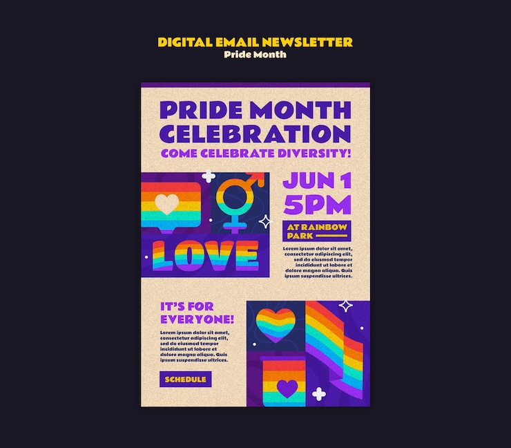 PSD gratuito plantilla de celebración del mes del orgullo