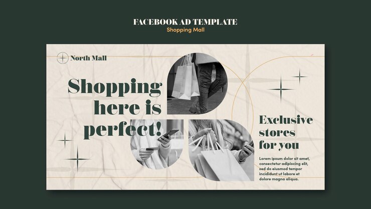 PSD gratuito plantilla de centro comercial de diseño plano