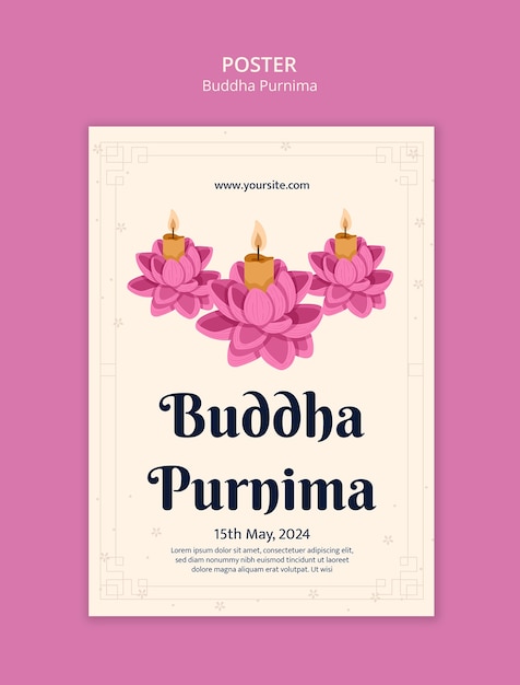 PSD gratuito plantilla de la ceremonia de buda purnima