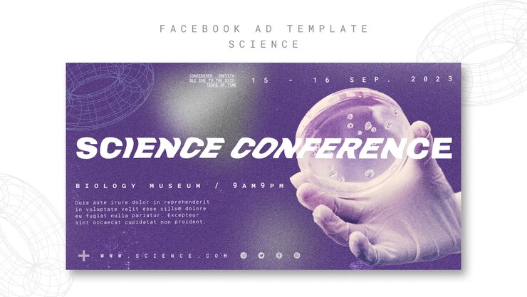 PSD gratuito plantilla de ciencia de gradiente