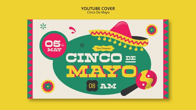 Plantilla de cinco de mayo de diseño plano