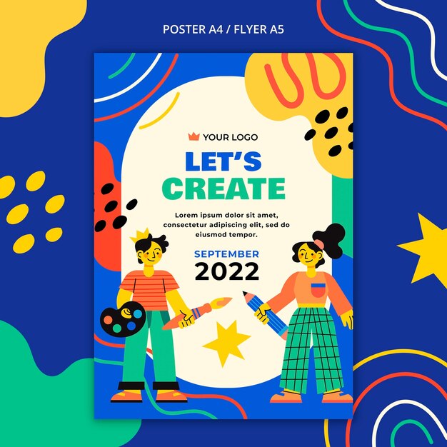Plantilla de clase de arte de diseño plano