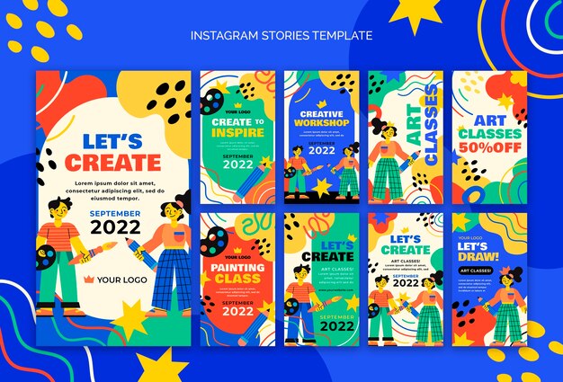Plantilla de clase de arte de diseño plano