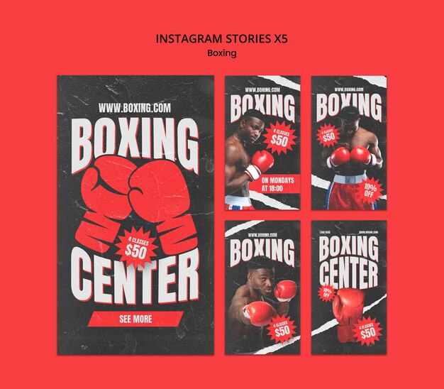plantilla de club de boxeo