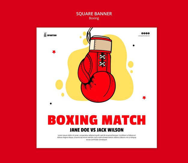 plantilla de club de boxeo