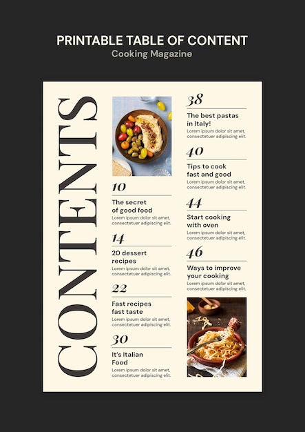 plantilla de cocina de comida sabrosa