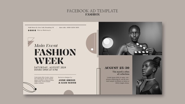 La plantilla de la colección de moda de Facebook.