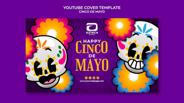 PSD gratuito plantilla colorida de cinco de mayo