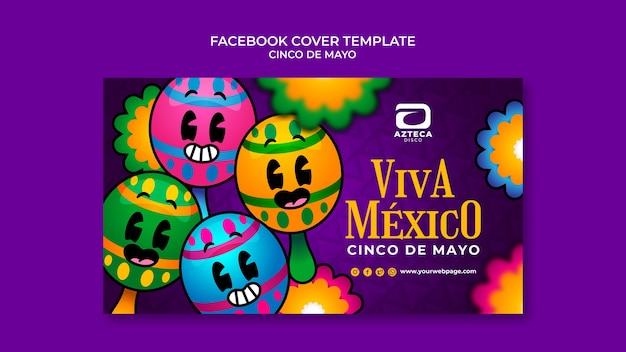 PSD gratuito plantilla colorida de cinco de mayo