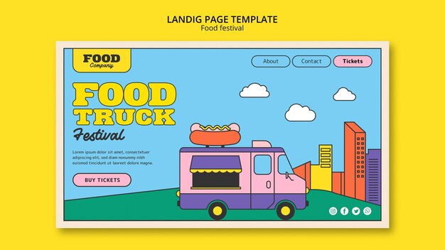 Plantilla de comida de diseño plano