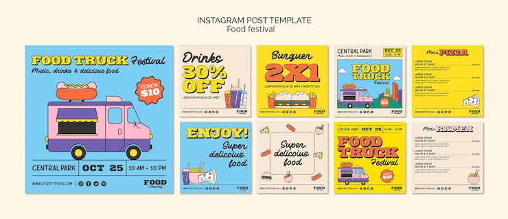 PSD gratuito plantilla de comida de diseño plano