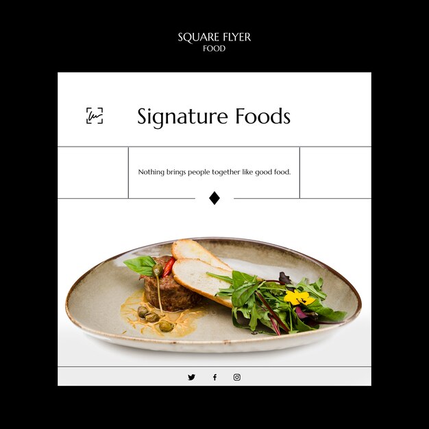 Plantilla de comida de diseño plano