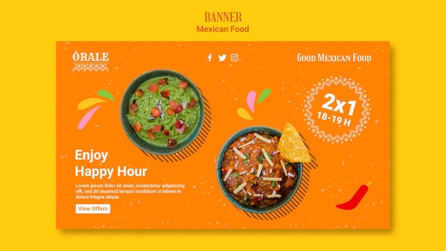 PSD gratuito plantilla de comida mexicana