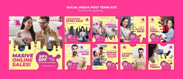Plantilla de compras en línea para historias de instagram