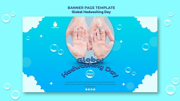 Plantilla de concepto de banner del día mundial del lavado de manos