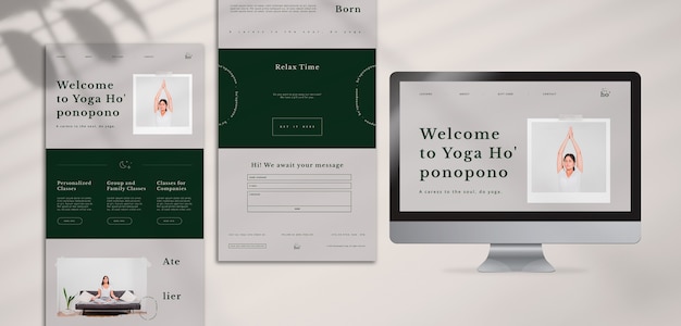 Plantilla con concepto de yoga