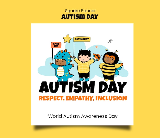 plantilla de concienciación sobre el día del autismo