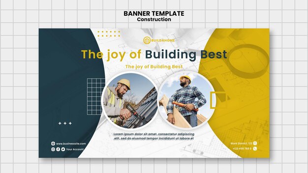 Plantilla de construcción de diseño plano