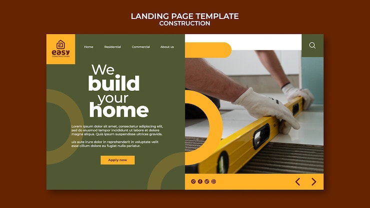 PSD gratuito plantilla de construcción de diseño plano