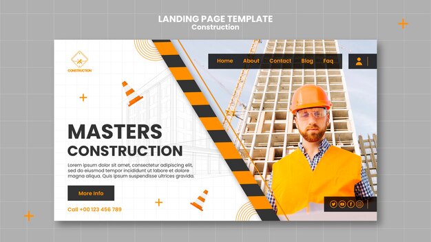 Plantilla de construcción de diseño plano