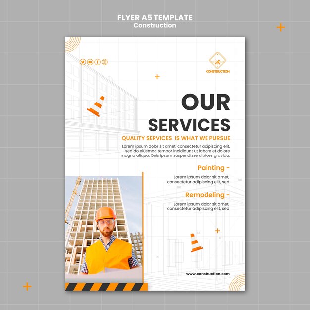 Plantilla de construcción de diseño plano