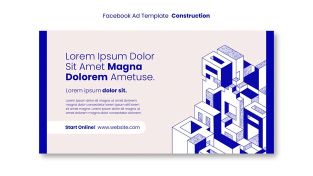 Plantilla de construcción de diseño plano