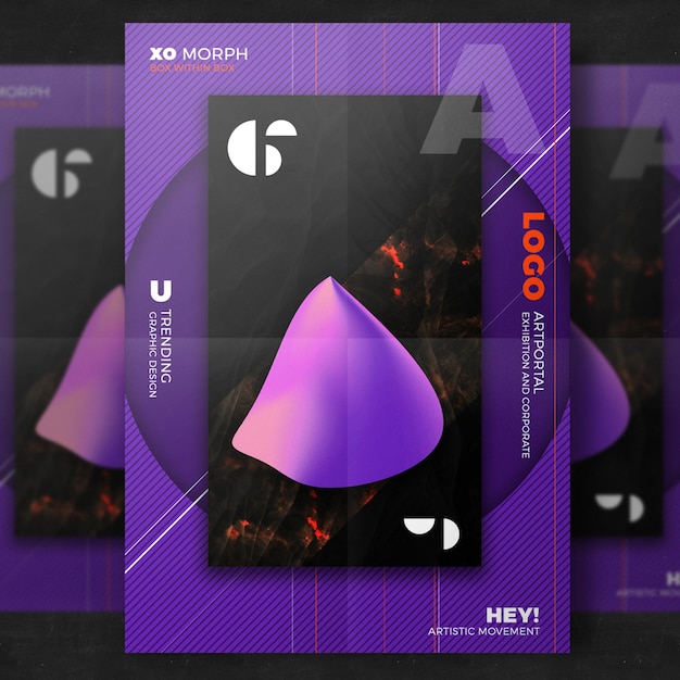 Plantilla creativa de cartel morado
