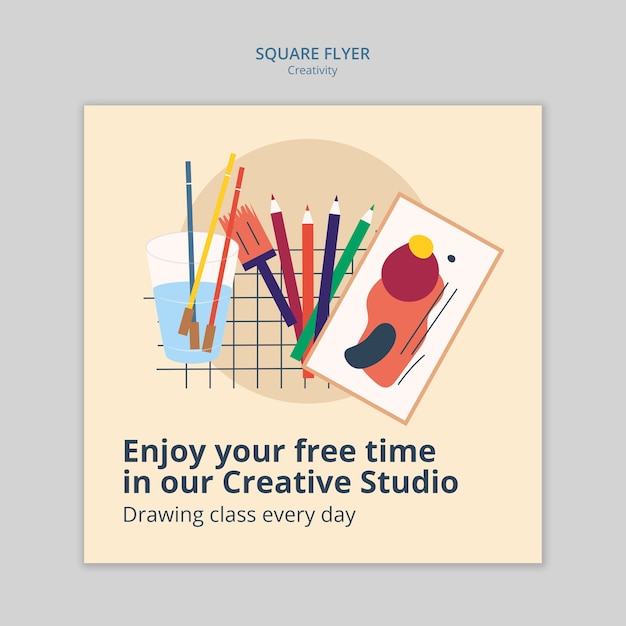 Plantilla de creatividad de diseño plano