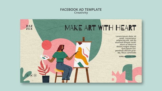 Plantilla de creatividad de diseño plano