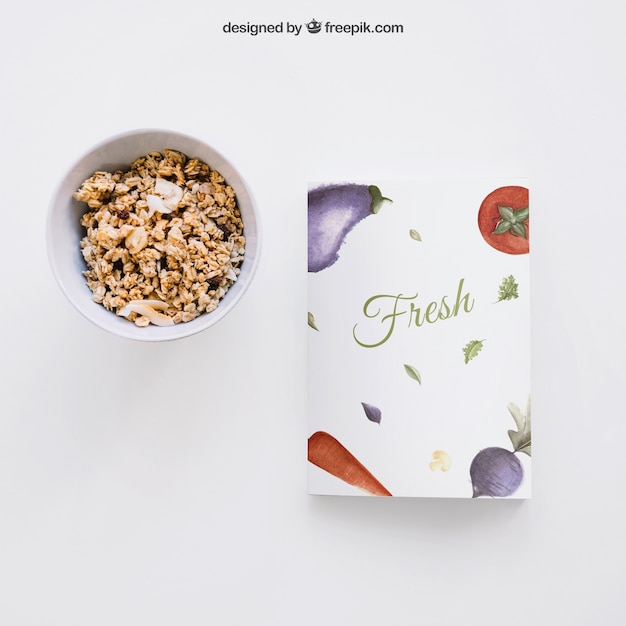 PSD gratuito plantilla de cubierta de libro con cereales