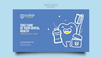 PSD gratuito plantilla de cuidado dental de diseño plano