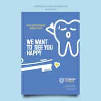 PSD gratuito plantilla de cuidado dental de diseño plano