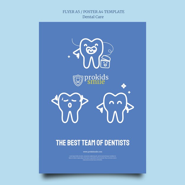 Plantilla de cuidado dental de diseño plano