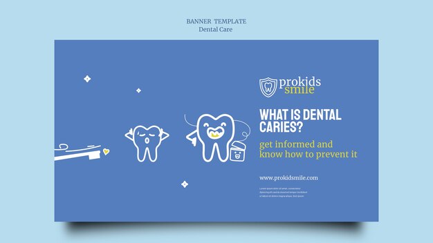Plantilla de cuidado dental de diseño plano