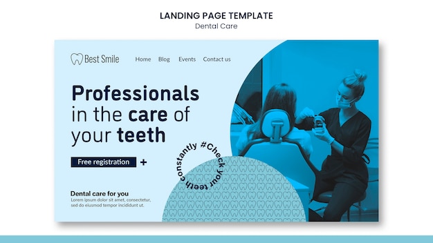 PSD gratuito plantilla de cuidado dental de diseño plano