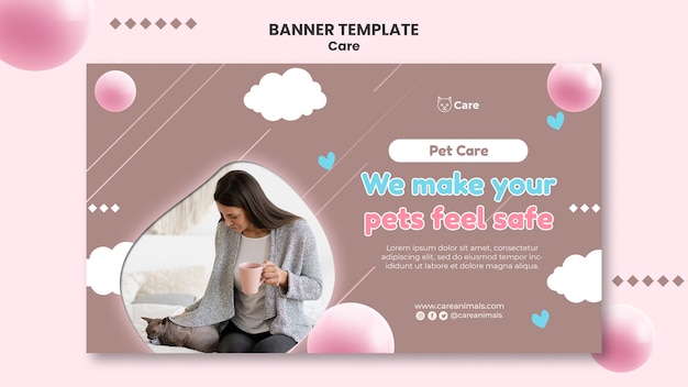 PSD gratuito plantilla de cuidado de diseño plano de banner