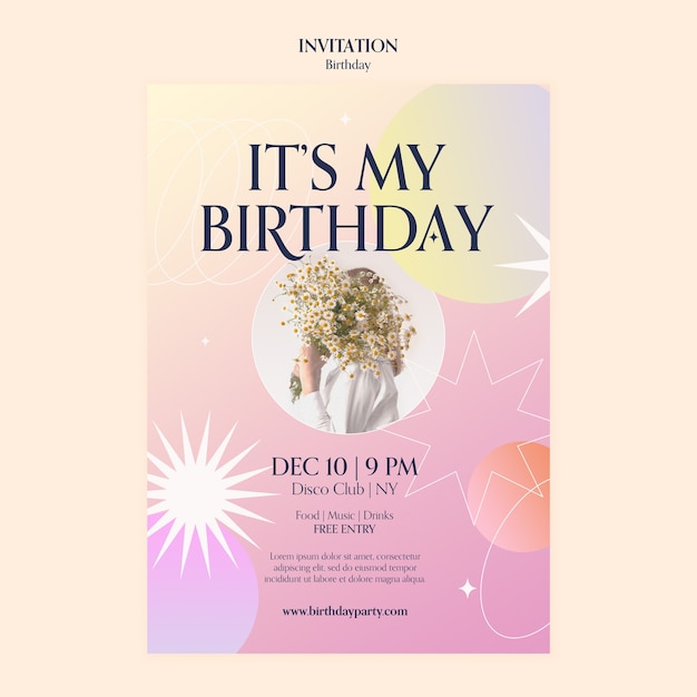 Plantilla de cumpleaños degradado