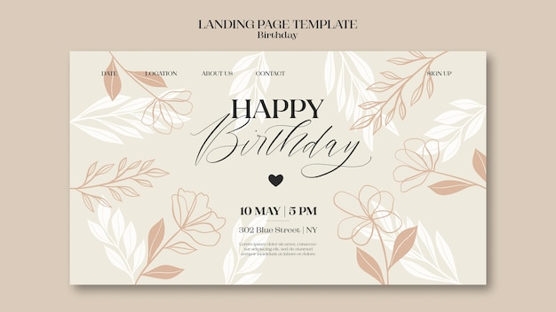 Plantilla de cumpleaños de diseño plano