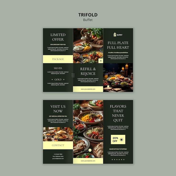 PSD gratuito plantilla deliciosa para bufé