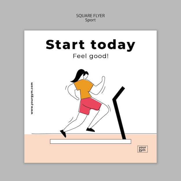 Plantilla de deporte de diseño plano
